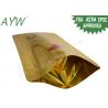 China Golden Shiny Surface Mylar Foil Bags , High Density Resealable Weed Bag With Inside Foil factory