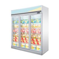 China Upright Glass Door Display Ice Cream Freezer Showcase For Supermarket Shop Store for sale