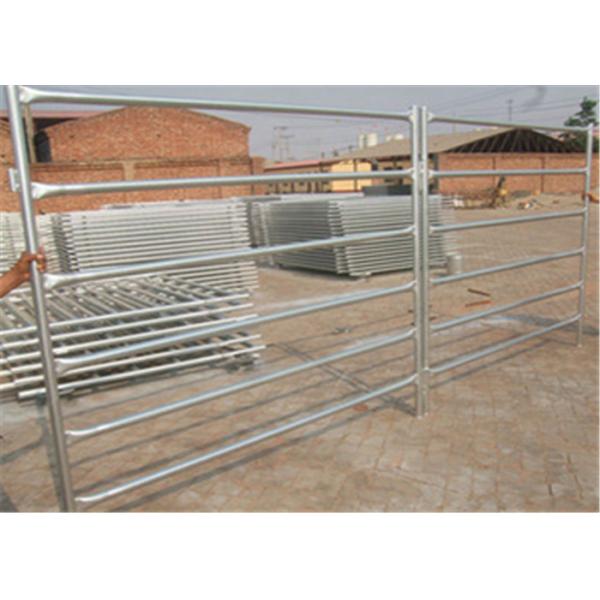 Quality Portable 1.8m Or 1.6m High 6 Or 5 Bar Farm Gate Fence / Oval Tube Cattle Fence Panels for sale