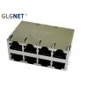 China Multiple Port Rj45 POE Magjack 1G 0.2mm Brass Shield Material 2x4 Stacked factory