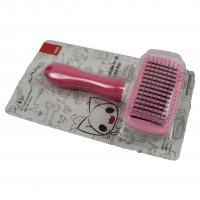 Quality Massaging Shell Shedding Pet Comb Brush Steel Button That Cuts Hair Removal for sale