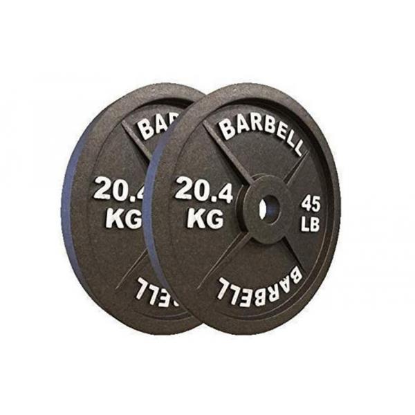 Quality 2.5lbs-45lbs Competition Weightlifting Bumper Plate Black Cast Iron Barbell for sale