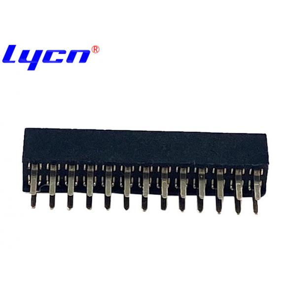 Quality Customized Female PCB Header Connector 1.27mm Pitch 80° Double Row PA6T for sale