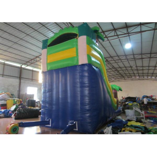 Quality Hot sale inflatable whale palm trees single dry slide with arch commercial for sale