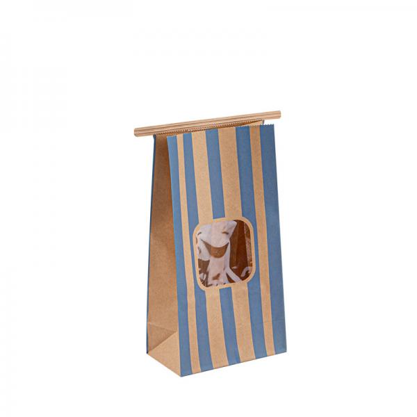 Quality Recyclable Kraft Merchandise Bags , Tin Tie Flat Bottom Kraft Paper Food Bags for sale
