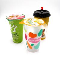 China Disposable 20oz 24oz Coffee Milk Tea Plastic Cups With Lids Molding 5000PCS for sale