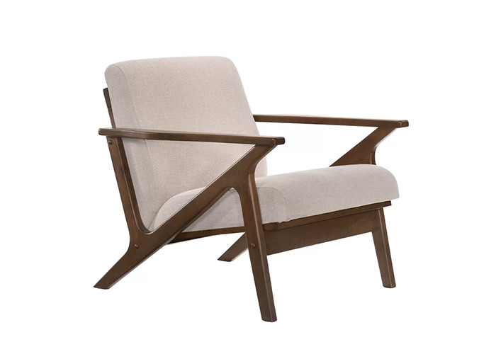 Quality Antique Furniture Solid Rubber Wood Armchair Mid Century Modern Style Single for sale