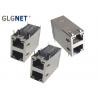 China ICM 10G Magnetic Ethernet Rj45 Jack 2X1 Stacked Right Angle 90° Side Entry factory