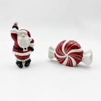 China Hand Painted Ceramic Craft Christmas Santa Claus New Year Candy Salt & Pepper Shaker Custom Size Pattern factory