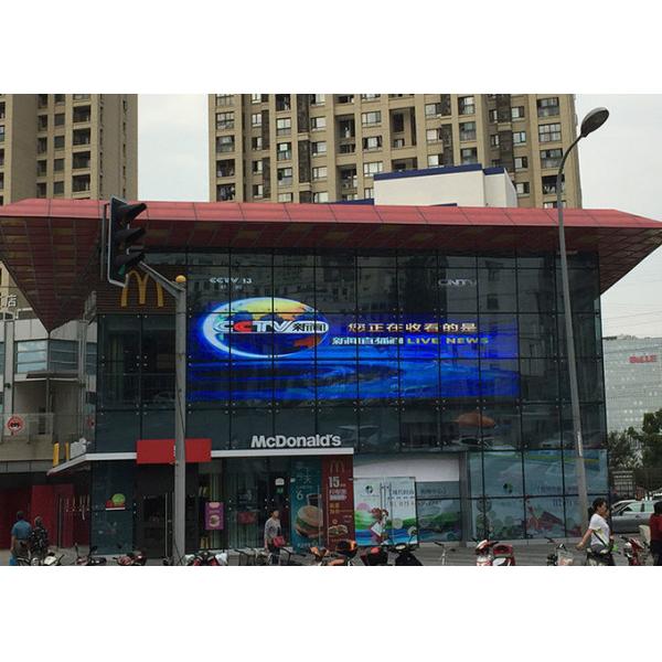 Quality Commercial advertising P7.81 outdoor transparent led display Hanging Or Stacking Installation for sale
