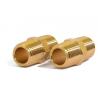 China 3/8 NPT Male Solid Brass Hex Nipples Equal Brass Pipe Adapter factory