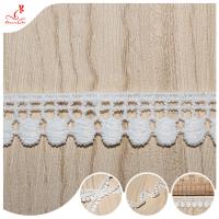 China Sustainable Crochet White Polyester Lace Trimmings Ribbon 1.3cm For Girl's Dress Skirt factory