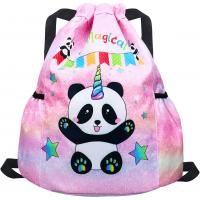 China Gym Beach Swim Travel Panda Mini Bag Backpack for Kids With 2 Water Bottle Holder factory