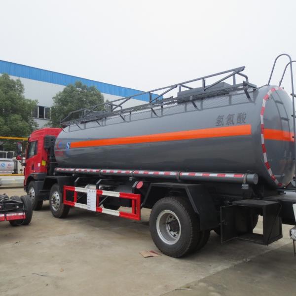 Quality Red FAW 15000L 8×4 Hydrochloric Acid Tanker Truck Diesel Fuel Type Manual Transmission for sale