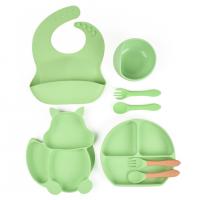 Quality Green Weaning Suction Set BPA Free Weaning Sets Silicone for sale