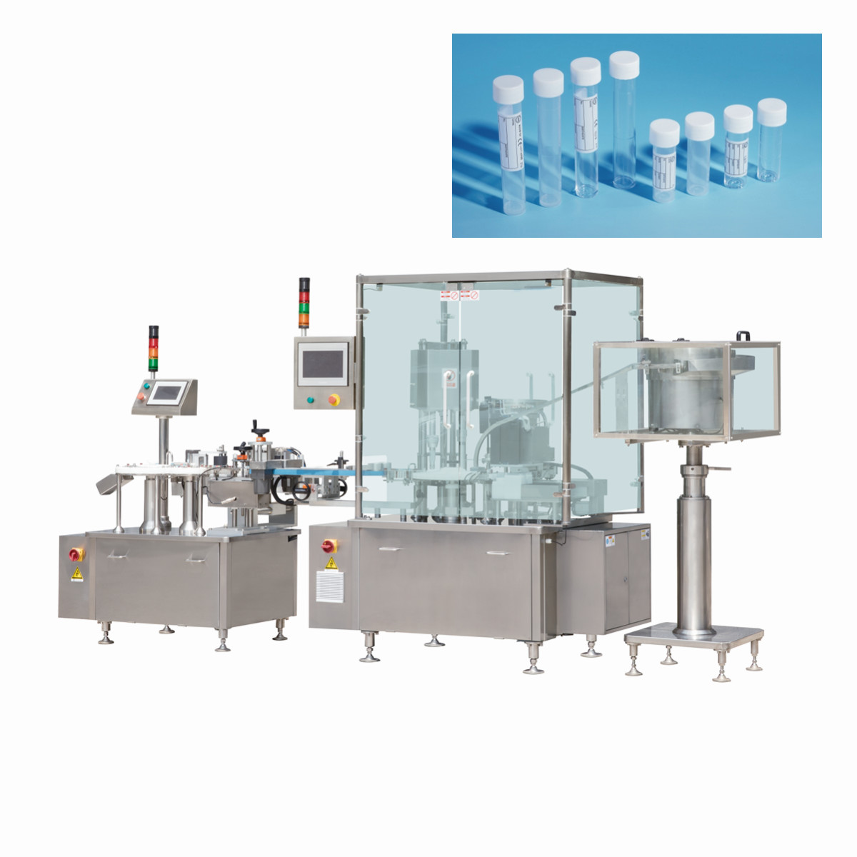 China Linear Feeder 4800bph Stoppered 5cc Test Tube Filling Machine factory