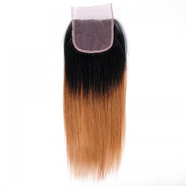 Quality Silk Base Grade 10A 4x4 Lace Closure 100% Virgin Human Hair Two Tone Color for sale