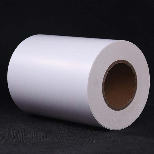 Quality Vellum Thermal Transfer Adhesive Labelstock HM2533H with hotmelt glue yellow glassine liner for sale
