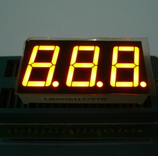 Quality CC/CA Polarity 3digit 7 Segment LED Display Common Anode 37.6 X 19mm Outer Dimension for sale