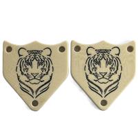 Quality Irregular Pentagon 3 Hole Fancy Plastic Buttons Engraved Tiger Logo In for sale