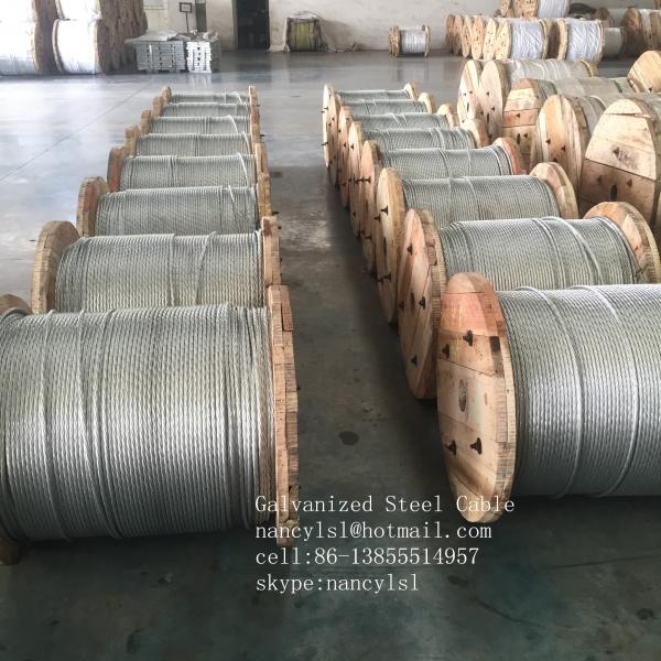Quality Residential Zinc Coated Steel Wire Strand / Class A Guy Strand Wire 1 4 Inch , 7 X 2.03mm for sale