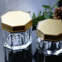 China 100g 100ml 200ml 200g Acrylic Cosmetic Jar Set Octagon Shape Acrylic Jar factory