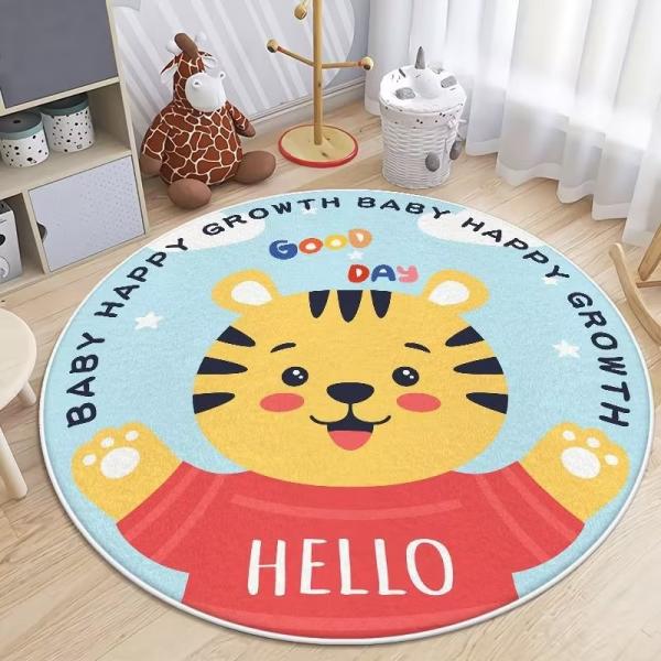 Quality Animal Cartoon Wool Spinning Childrens Playroom Rug Round for sale