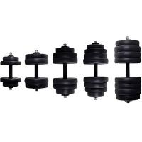 China export quality  black cement dumbbell set for weight training factory