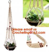 China Wholesale 1pcs Macrame Plant Hanger Heavy Duty Patio Balcony Deck Ceiling For Round Square Containers Pots Indoor Decora factory