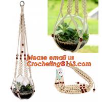 China Wholesale 1pcs Macrame Plant Hanger Heavy Duty Patio Balcony Deck Ceiling For Round Square Containers Pots Indoor Decora factory