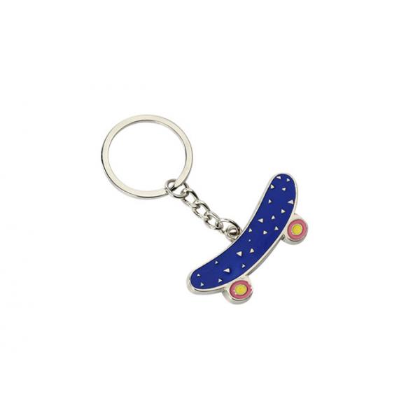 Quality Zinc Alloy Cute Metal Keychain 3.5mm Iron Skateboard Key Chain Souvenir Gift for sale