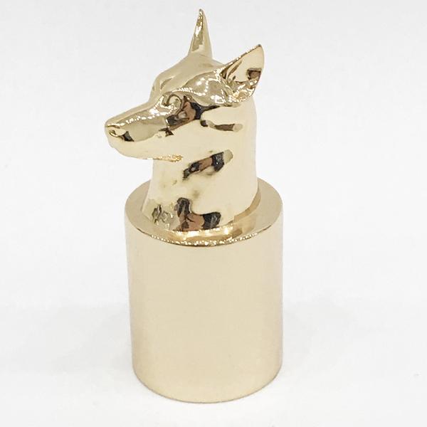 Quality High Polished Metal Dog Snap Zamak Perfume Bottle Cap for sale