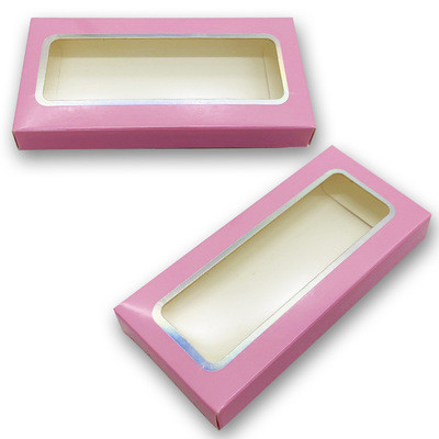 Quality Varnish White Card Mink Eyelash Box Packaging With Window for sale