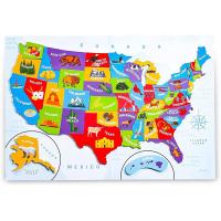 China United States America Puzzle Map With 44 Magnetic Pieces  19 X 13 Inches factory