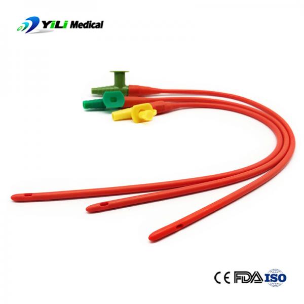 Quality Harmless Red Rubber Suction Catheter , Length 40cm Latex Suction Catheter for sale