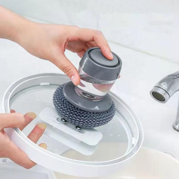 Quality Portable Odorless Automatic Dishwashing Brush With Soap Dispenser for sale