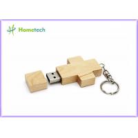 China Cross Necklace Wooden USB Flash Drive 2GB  With Key Chain Laser Engraving Logo factory