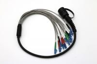China 12 Cores MPO-LC Fiber Optic Patch Cord Black Jacket Outdoor Waterproof IP65 factory