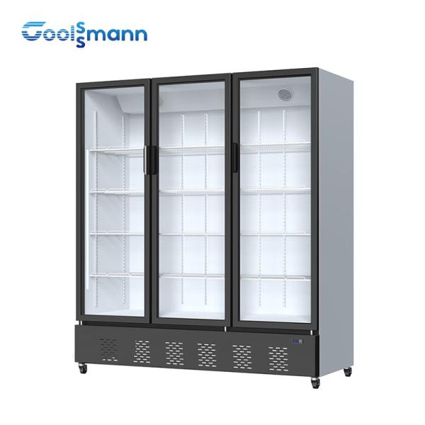 Quality 50mm Foaming Transparent Glass Fridge Vertical Display Freezer for sale