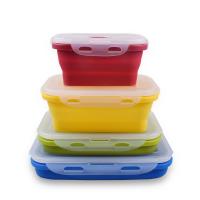 China 800ml 1200ml Silicone Lunch Containers Collapsible Silicone Lunch Box factory