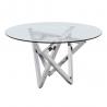 China Dia 130cmx75cm Round Tempered Glass Dining Table Italian light luxury style factory
