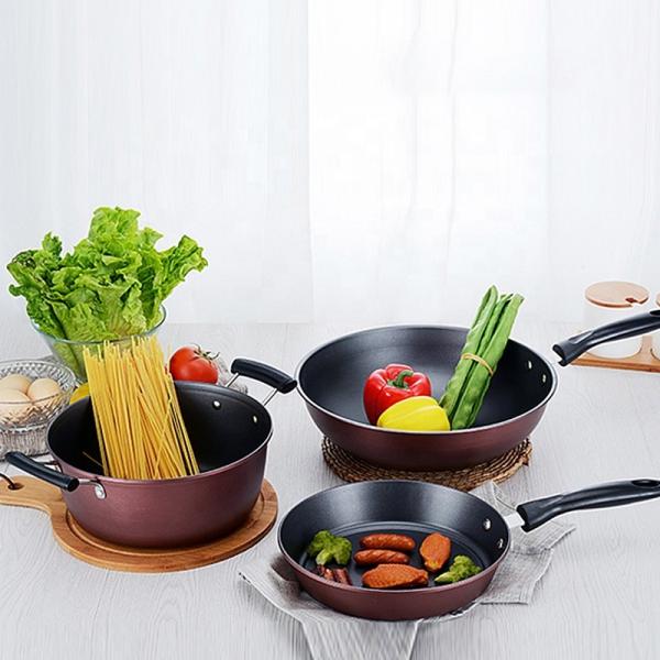 Quality Multi Purpose 3Pcs Kitchen Nonstick Ollas Cast Iron Pot And Pan Set for sale