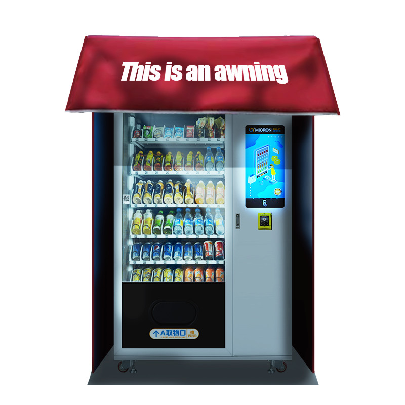 China Outdoor Snack Drink Vending Machine With Awning Rain Shelter Card Reader factory