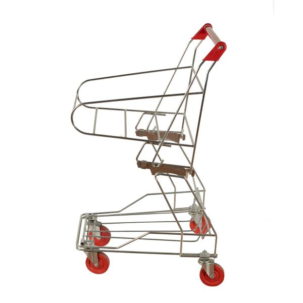 Quality Zinc Hand Push 4 Wheels Shopping Basket Trolley Powder Coating With Printing Logo for sale
