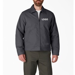 Quality Custom Logo Bomber Jacket Men OEM Zip Up Jackets Stylish Canvas Jackets Coat For for sale
