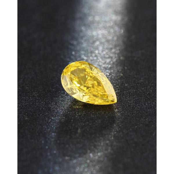 Quality 10 Mohs Loose Pear Cut Lab Created Yellow Diamond 2.1ct To 3.2ct for sale