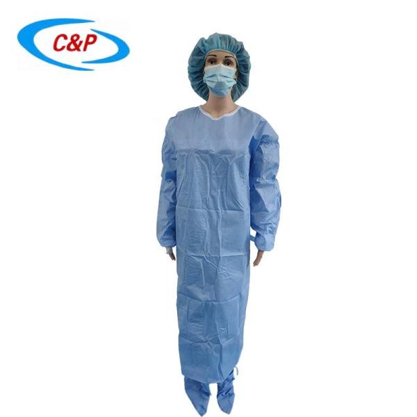 Quality SMS Isolation Disposable Surgical Gown Level 3 With Knitted Cuff for sale