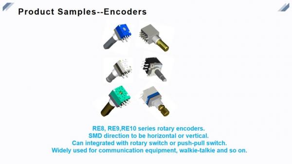 RE8203NS Double Shaft Integrated Potentiometer Encoder with Rotary Switch