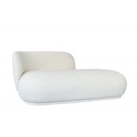 China Wood Legs Three Seater Fabric Sofa Chaise Daybed White Boucle Sofa RHF factory