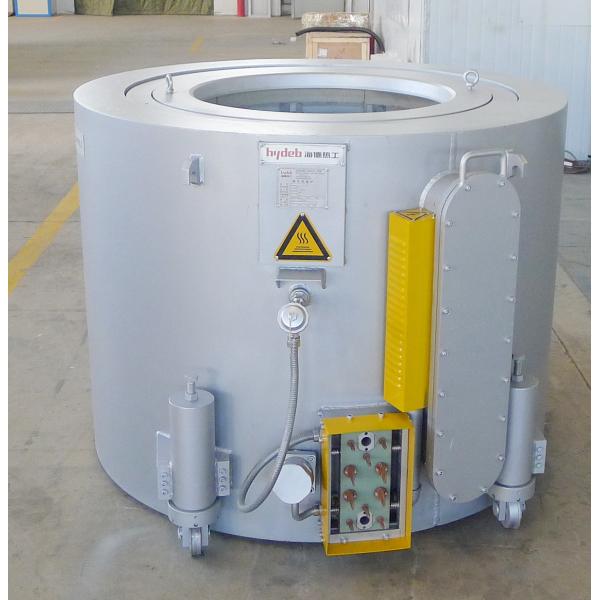 Quality 900KG Aluminum Holding Furnace Temperature Controlled Round Hydraulic for sale